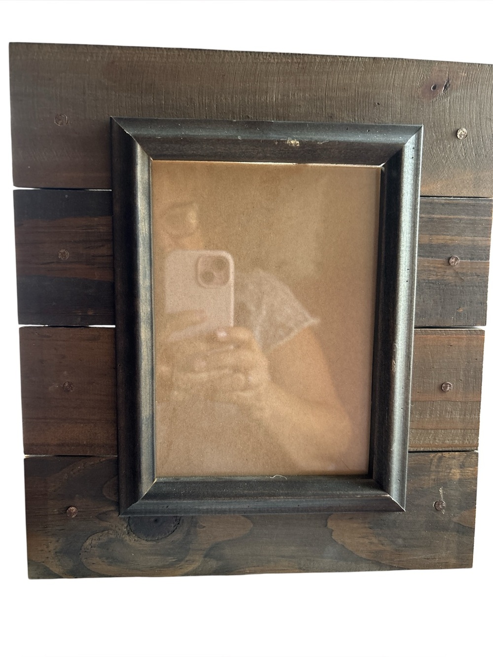 5x7 Photo Picture Frame Rustic Self-Standing or hang. 10x11 - Picture 2 of 4